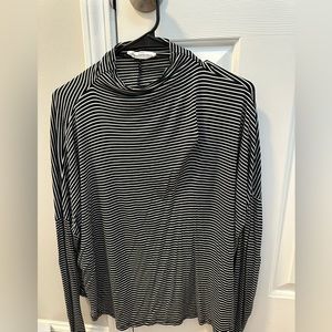 black and white mock neck